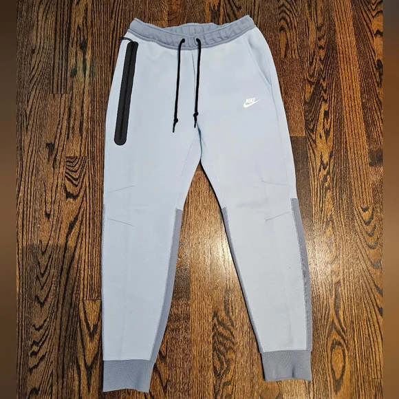 Nike Pale Blue Track Joggers with Black Accents - Picture 1 of 5